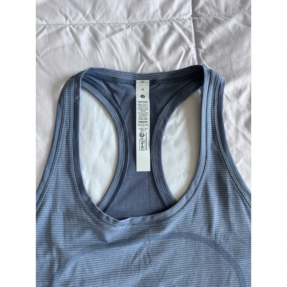 New Lululemon Swiftly Tech Racerback Tank 2.0 Race Sz 14 LW1EKLS SXWD/STRH NWT